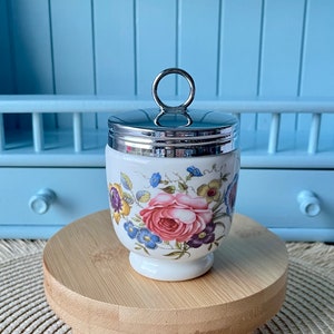 Vintage Royal Worcester Egg Coddler: A Delightful Table Treasure, For 2 Eggs, Egg Coddler, Pretty Cabbage Pink Rose Decor, Made in England
