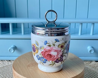 Vintage Royal Worcester Egg Coddler: A Delightful Table Treasure, For 2 Eggs, Egg Coddler, Pretty Cabbage Pink Rose Decor, Made in England