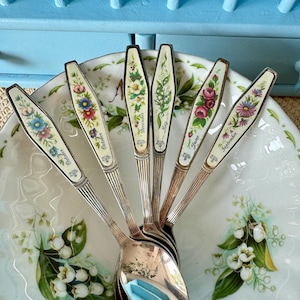Vintage Royal Albert &quot;Flower Of The Month&quot; Spoons, Multiple Months, Previously Loved, Silver Plated, Floral Decor Spoons, Made in England
