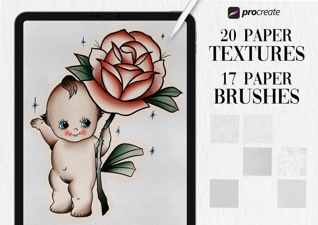 17 Paper Procreate Brushes 20 Digital Paper Textures Etsy