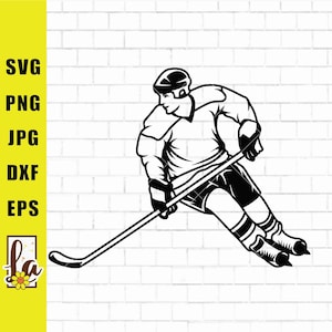 Hockey SVG | Hockey Player SVG | Ice Hockey SVG | Winter Sports Svg | Hockey Player Cut File for Cricut | Silhouette | Clipart | Png Dxf Eps