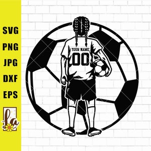 Soccer Girl Player Svg | Personalized Name Svg | Soccer Kid Svg | Soccer Svg | Soccer Clipart | Football Png | Soccer Girl Png | Png Dxf
