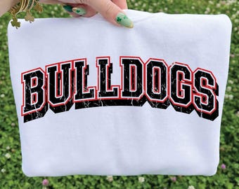 Bulldogs PNG, Esprit d'école Bulldogs PNG, Mascotte Bulldogs PNG, Design de t-shirt pour les jours de match, Téléchargement numérique
