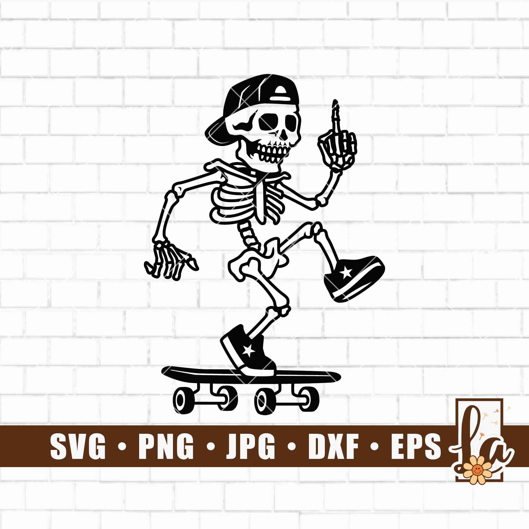 Skeleton Skateboarding SVG | Skeleton Svg | Death Skull
