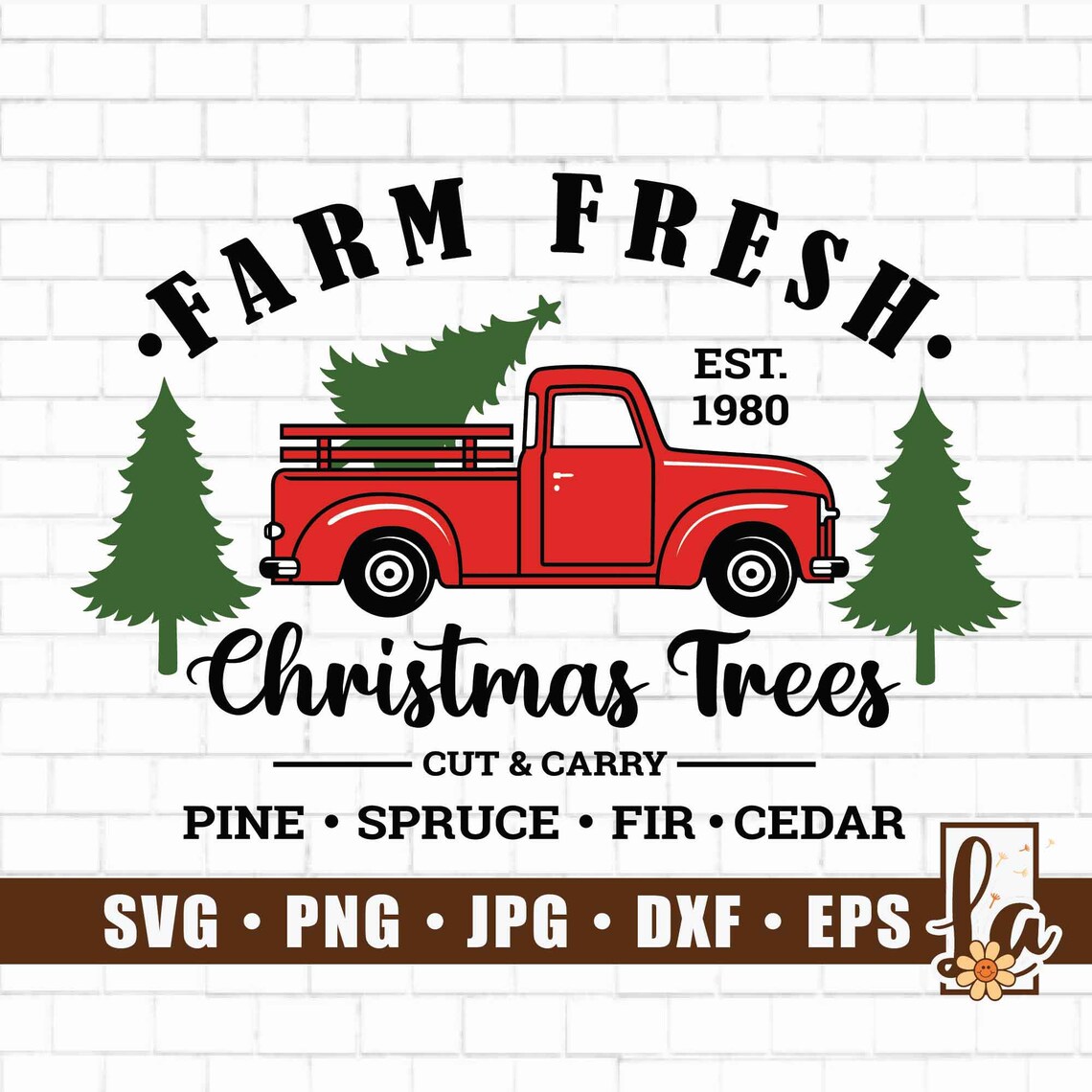 Christmas Tree Truck SVG Farm Fresh SVG Farm Fresh Etsy