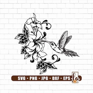 Hummingbird SVG | Hummingbird Clipart | Hummingbird Flowers Svg | Humming Bird Svg | Bird svg | Hummingbird Svg Files for Cricut | Png Dxf