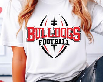 Mascotte des Bulldogs (SVG/PNG), Football américain des Bulldogs (SVG), T-shirt universitaire des Bulldogs, Mascotte esprit d'école (SVG), Sublimation football, Maman de joueur de football