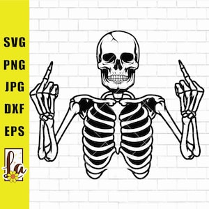 Skeleton Middle Finger Svg | Skull SVG | skeleton SVG | Skull Clipart | Skull Cut Files For Silhouette | Files for Cricut | Png Dxf Jpg Eps