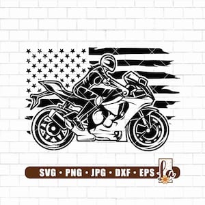 US Motorcycle SVG | Motorcycle Clipart | Motor Bike Svg | Motorcycle Files for Cricut | Biker Stencil | Motorcycle Tshirt | Png Dxf Jpg Eps