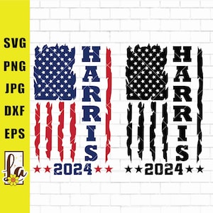 Harris American Flag 2024 SVG PNG, Kamala Harris Svg, Kamala Harris President Svg, Vote Democrat, 2024 Election, Sublimation Designs, Cricut