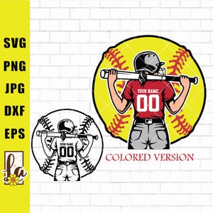 Softball Player SVG: Team Design, Shirt Cut File (Digital Download)