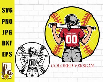 Softball Player SVG: Team Design, Shirt Cut File (Digital Download)