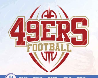 49ers Fußball SVG PNG, Fußball-Svg, Sport-Svg, Fußballtrikot, benutzerdefinierte Maskottchen Svg, Sublimationsdesigns