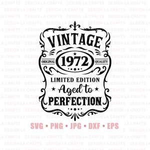 50th Birthday Png Svg | Vintage 1972 Svg | 50th Birthday Shirt | 1972 Aged to perfection | Aged to Perfection Svg | 50th Birthday Gift Idea