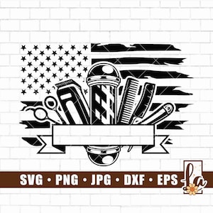 US Barbershop SVG | Barber Tools SVG | Barber Svg | Hair Stylist Svg | Barber Svg Files for Cricut Silhouette | Instant Download | Dxf Png