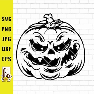 Pumpkin Svg | Halloween Pumpkin SVG | Halloween Scary Pumpkin SVG | Pumpkin Cut File | Happy Halloween Svg | Jack O Lantern SVG | Png Dxf