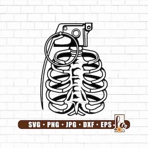Skeleton Bomb SVG: Skull Clip Art (Digital Download)