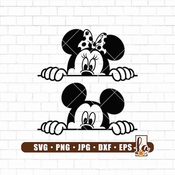 Minnie mickey mouse peeking svg | minnie mouse face svg | Mouse Svg | cut files for cricut silhouette | Sublimation Design | Png Dxf Jpg Eps