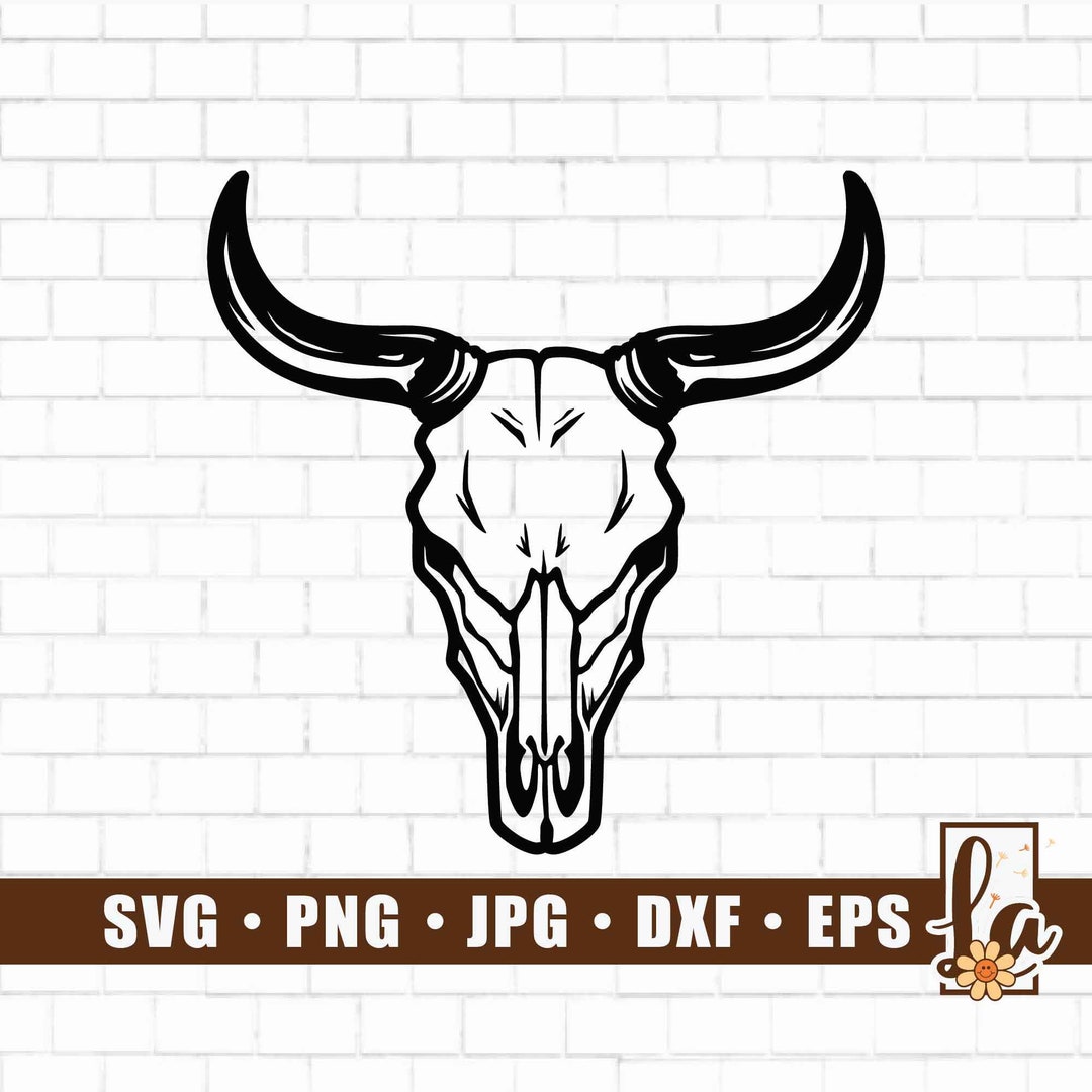 Cow Skull Svg Long Horn Svg Long Horn Skull Svg Bull Skull Png Texas