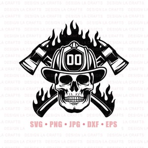 Firefighter Skull Svg, Firefighter Svg, Fireman svg, Dad Life svg, US Fire Fighter svg, 911 svg, First Responder svg, Clipart Png Dxf Eps