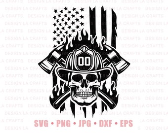 Firefighter Skull Svg, US Firefighter Svg, Fireman svg, Dad Life svg, US Fire Fighter svg, 911 svg, First Responder svg, Clipart Png Dxf Eps