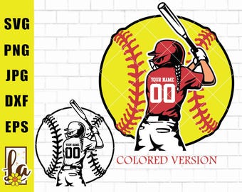 Personalized Softball Player SVG PNG: Team Name Shirt (Digital Download)