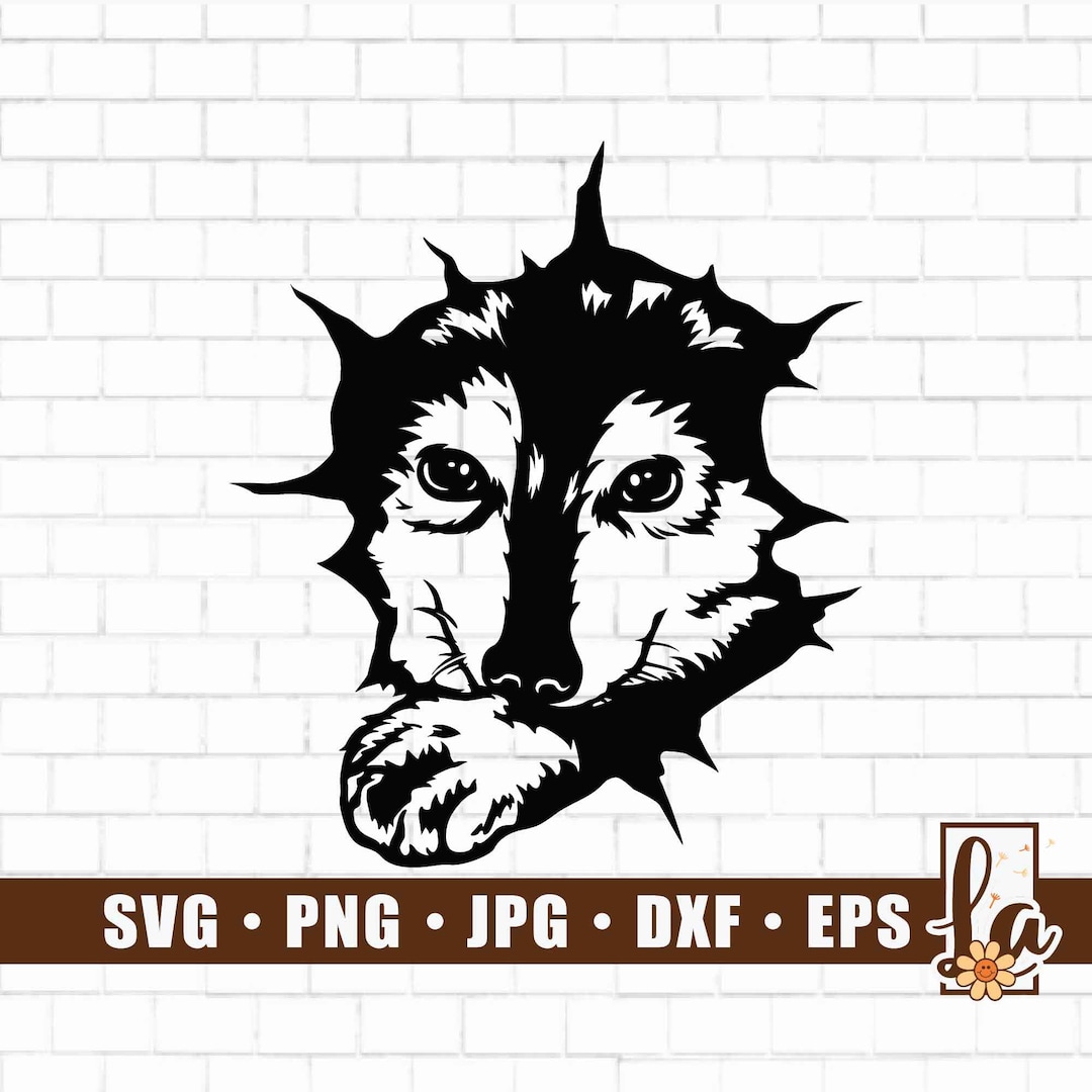 Wolf Scratch Svg Peeking Wolf Svg Cute Wolf Svg Baby Wolf Svg Wolf Png