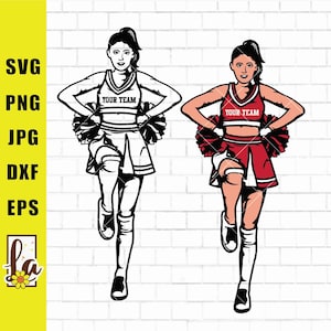 Cheerleader SVG: High School Cheer Team, Pom Dance (Digital Download)