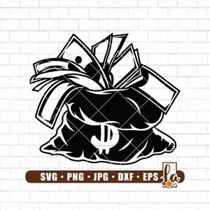 Money Bag Package | Marked Money Bag | Money bag with dollar sign | Dollar svg | Money Bag Svg Files for Cricut & Silhouette | Png Dxf Eps