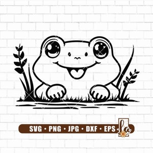 Cute Frog Svg | Peeking Frog Svg | Cute Animals Svg | Baby Frog Svg | Baby Shower Shirt | Frog Outline svg | Frog Svg Files for Cricut | Png