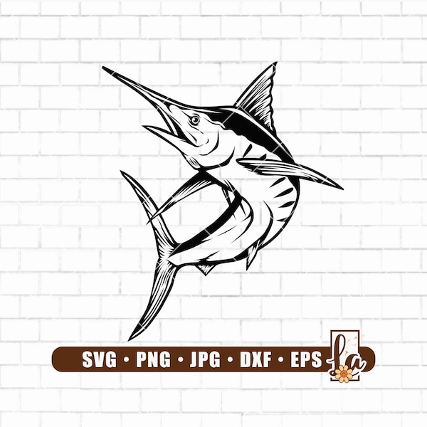 Marlin Fishing Svg | Fishing Svg | Marlin Fish Png | Marlin Clipart | Marlin Vector | Marlin Cricut | Fish Svg | Fish Hook Svg | Png Dxf Eps