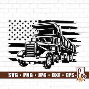 US Dump Truck SVg | Construction Truck Svg | Construction Equipment Svg | vehicle truck svg | Truck Png | Truck Cut File | Png Dxf Jpg Eps