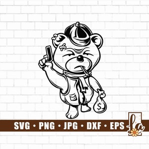 Gangster Bear SVG | Teddy Bear SVG | Bear SVG | Gangster Svg | Gangster Bear Png | Teddy Bear Png | Teddy Bear Clipart | Clipart Png Dxf Eps