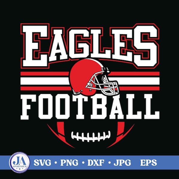 Mascote dos Eagles em SVG e PNG, SVG de Futebol Americano dos Eagles, Camiseta Universitária dos Eagles, SVG de Mascote para Espírito Escolar, Sublimação de Futebol Americano, SVG de Mãe de Jogador de Futebol Americano
