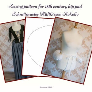 Patrón de costura para un cojín de cadera rococó, hacer tu propia falda de cosplay de Claire, traje histórico del siglo XVIII, recreación DIY