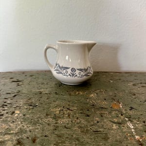 Vintage Homer Laughlin China Creamer with Gray Floral Decorative Trim
