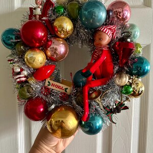 Vintage zilveren klatergoud ornamentkrans