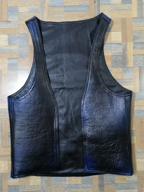 Leather Bar Vest for Men Open Front Leather Vest for Men Hand Made Leather Vest Tow Tone Leather Etsy