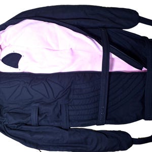 Padded Black Canvas Sleep Sack: Adjustable Straps, Fleece Lining