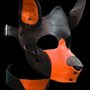 Leather Dog Mask Puppy Cosplay Pup Role Play with