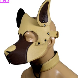 Handmade Leather Puppy Mask: Cosplay Role Play Hood