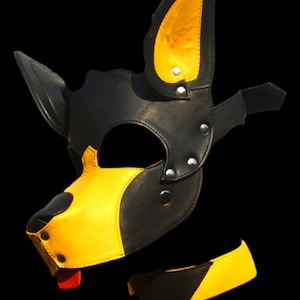 Leather Dog Mask Puppy Cosplay Pup Role Play with