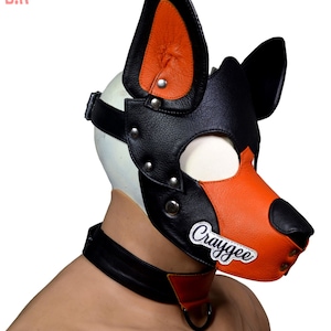 Handmade Leather Puppy Hood Mask: Pup Cosplay Role Play