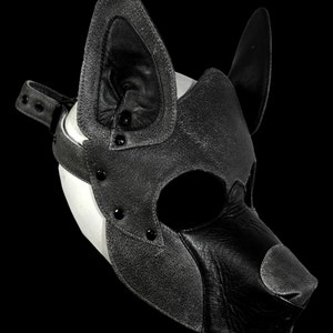 Handmade Leather Puppy Hood Mask: Cosplay Role Play