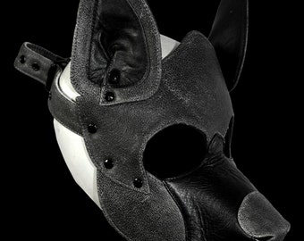 Leather Handmade Dog Pup Hood Mask Puppy Play Cosplay Pup Role Play