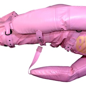 Pink Genuine Leather Sleep Sack Bondage Body Bag with matching  Belts
