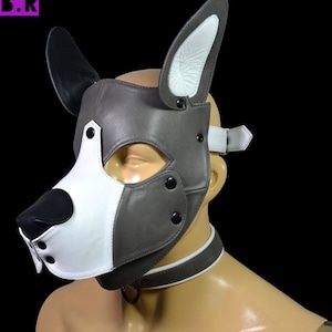 Leather Puppy Hood Mask: Removable Cosplay Dog Costume