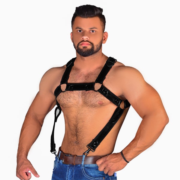 Harnais en néoprène pour hommes Ceinture Body Restrain Chest Strap Clubwear Muscle Protector