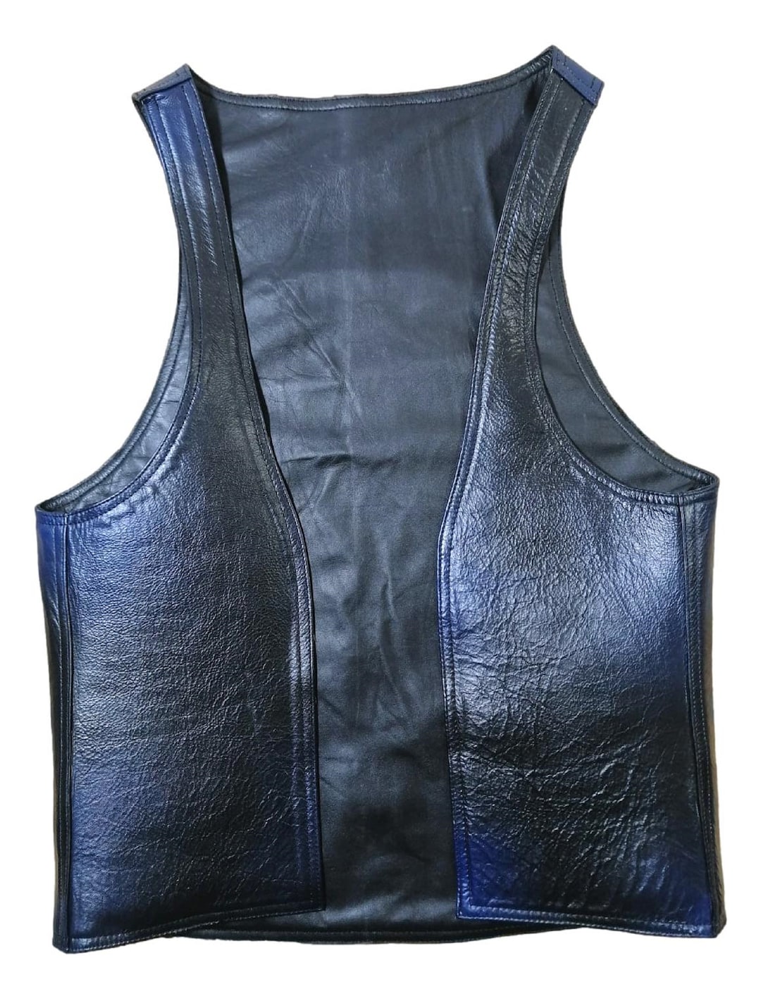 Leather Bar Vest for Men Open Front Leather Vest for Men Hand Made