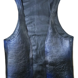 Leather Bar Vest for Men - Open Front Leather Vest For Men - Hand Made Leather Vest, Tow tone Leather